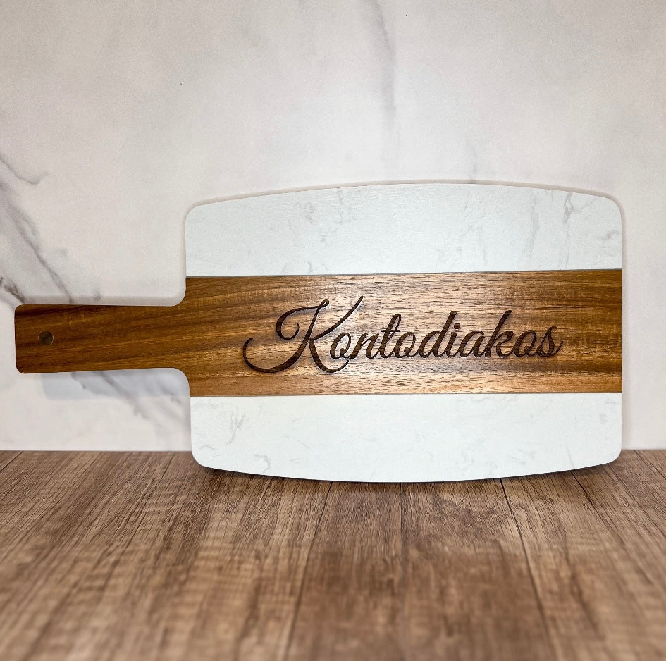 SMALL MARBLE & WOOD BOARD