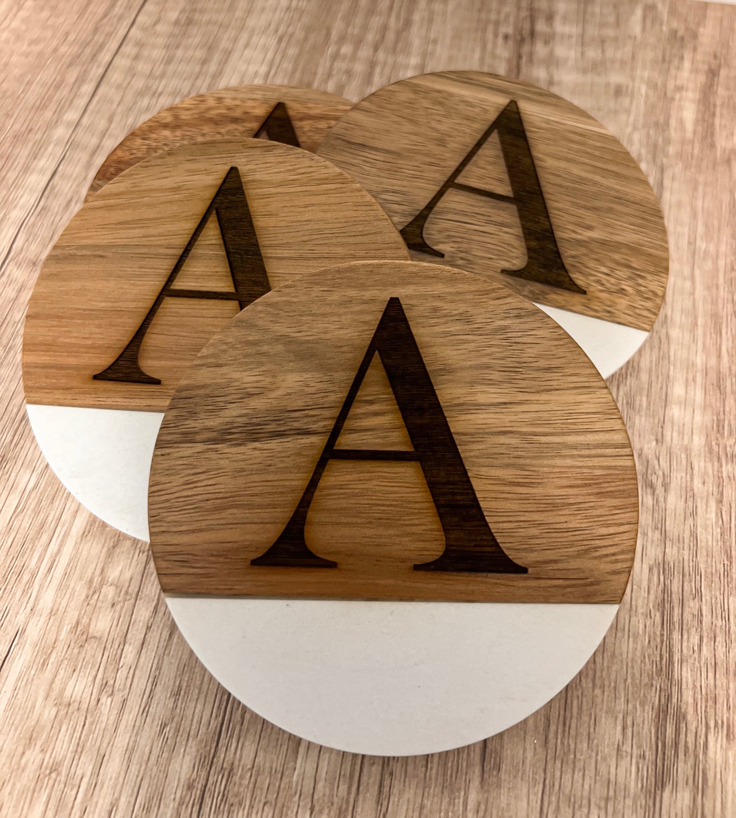 MARBLE & WOOD COASTERS
